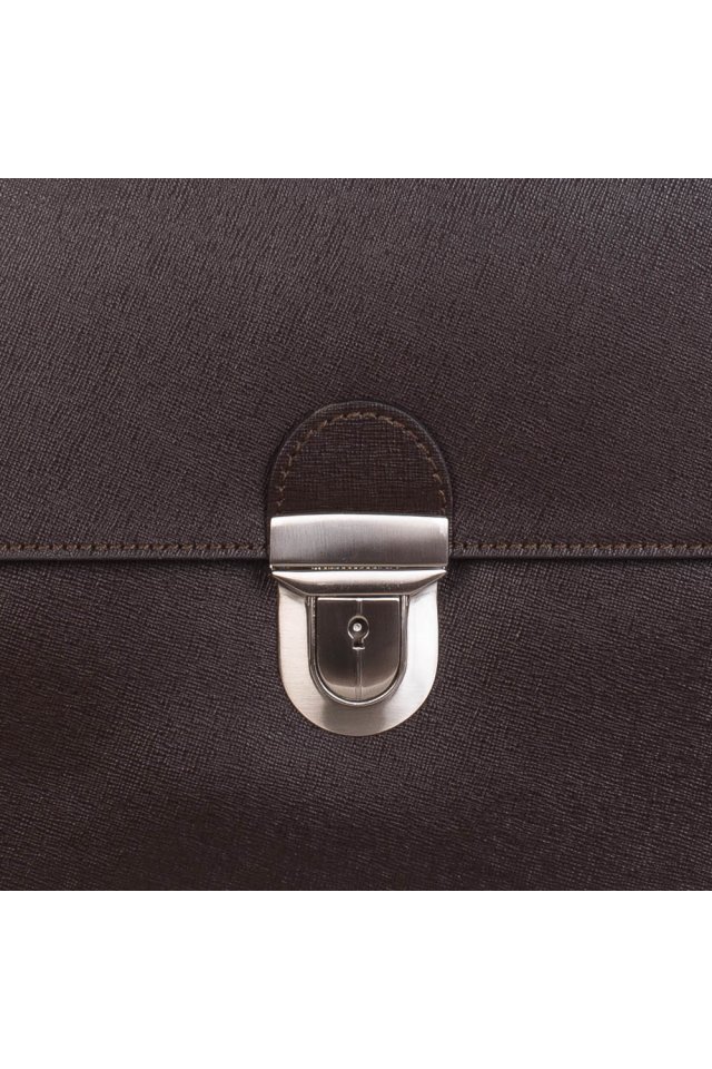 Borsa da uomo in vera pelle marrone per consulenza e laptop