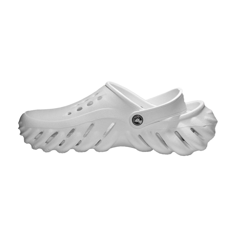 Zoccoli medici professionali, bianchi, in schiuma EVA, tipo Crocs - modello da uomo, con dettagli applicati