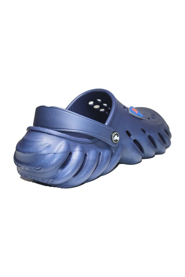 Zoccoli medici professionali, blu navy, in schiuma EVA, modello Crocs da uomo, con dettagli applicati