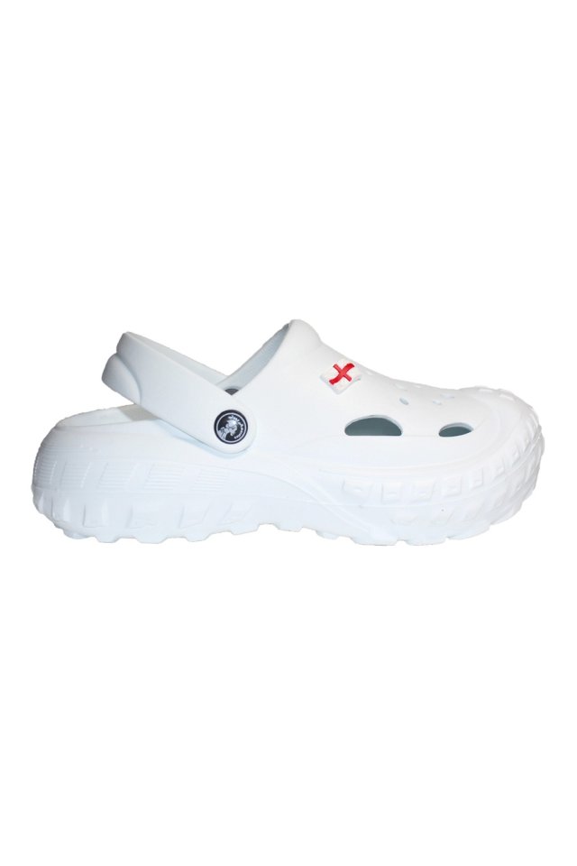 Zoccoli bianchi da donna con dettagli applicati