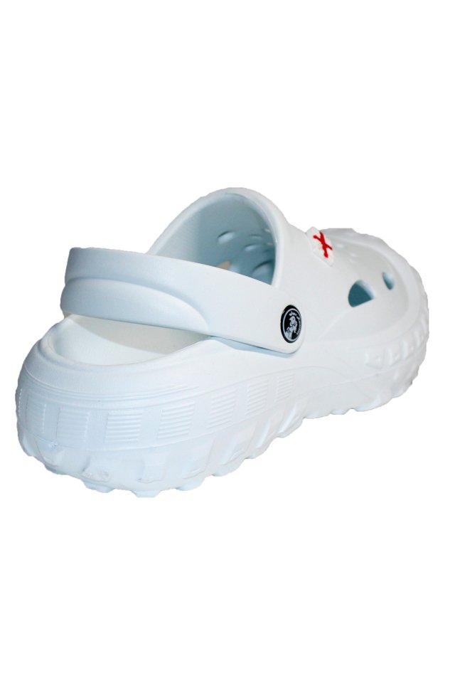 Zoccoli bianchi da donna con dettagli applicati