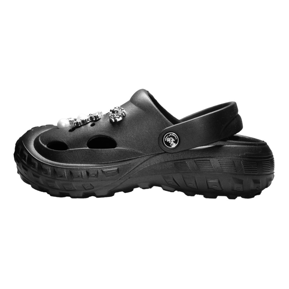 Zoccoli medici neri da donna - Zoccoli con dettagli applicati