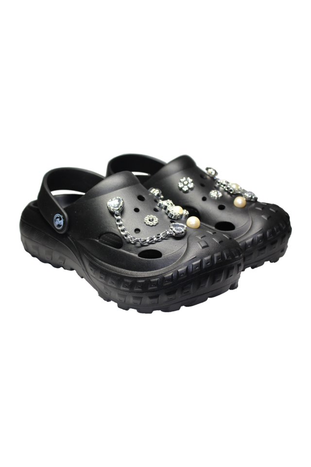 Zoccoli medici neri da donna - Zoccoli con dettagli applicati