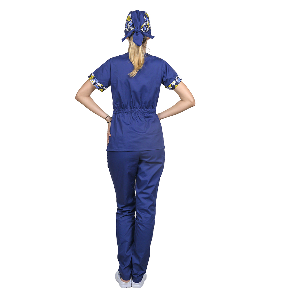 Tuta medica DUO Donkey blu navy, con camice ad ancora e pantaloni con elastico