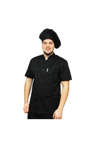Cappello da cuoco-pasticciere nero, unisex, misura universale, con chiusura tipo riccio