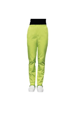 Pantaloni unisex color lime con elastico e due tasche laterali