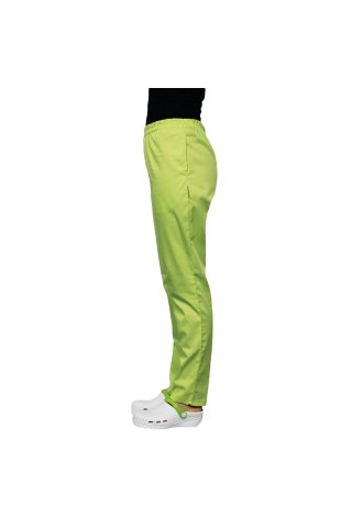 Pantaloni unisex color lime con elastico e due tasche laterali
