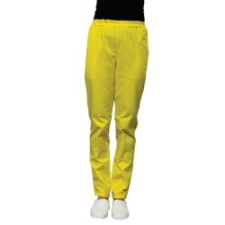 Pantaloni gialli unisex con elastico e due tasche laterali