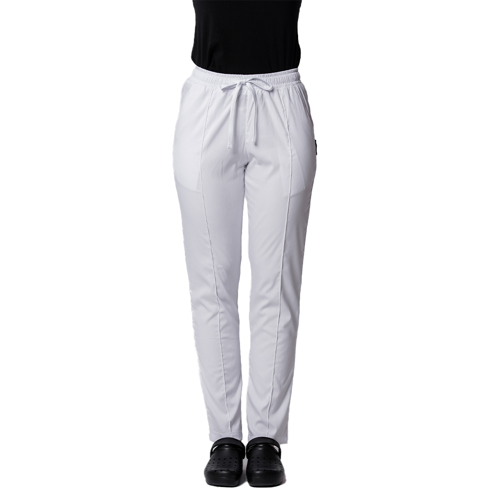 Pantaloni elasticizzati bianchi con cordino ed elastico