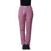 Pantaloni  elasticizzati rosa cipria con cordino ed elastico..