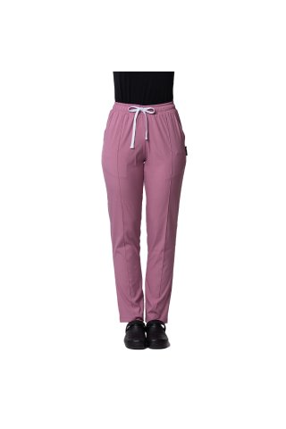 Pantaloni rosa medical stretch con cordino ed elastico