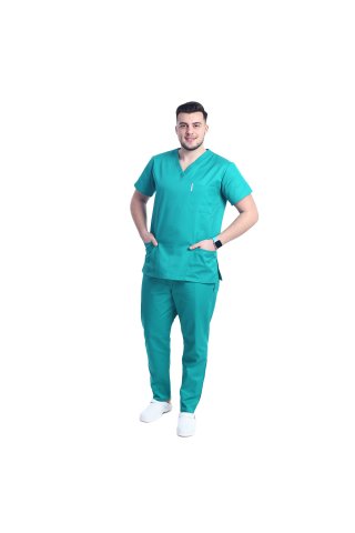 Tuta medica da uomo verde chirurgica