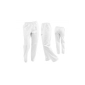 Pantaloni bianchi unisex HORECA con elastico e due tasche laterali..