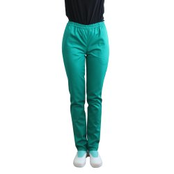 Pantalone medico chirurgico verde con elastico e due tasche laterali