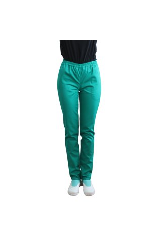 Pantaloni unisex verde chirurgico con elastico e due tasche laterali