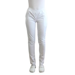 Pantaloni medici bianchi  con elastici  e due tasche laterali