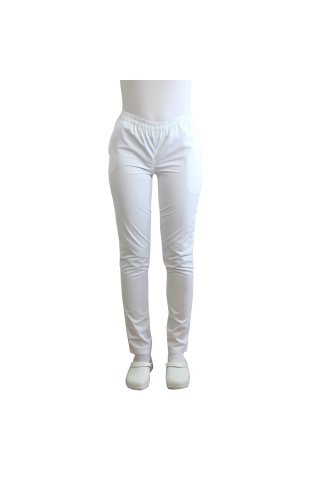 Pantaloni unisex bianchi con elastico  e due tasche laterali