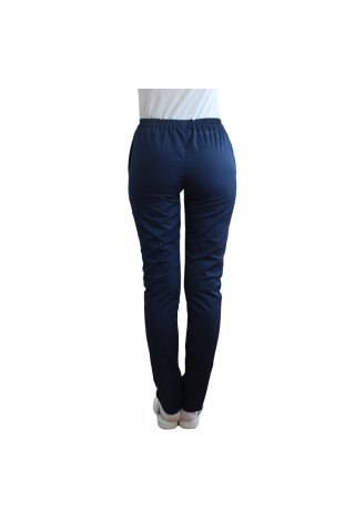 Pantaloni unisex blu scuro con elastico e due tasche laterali