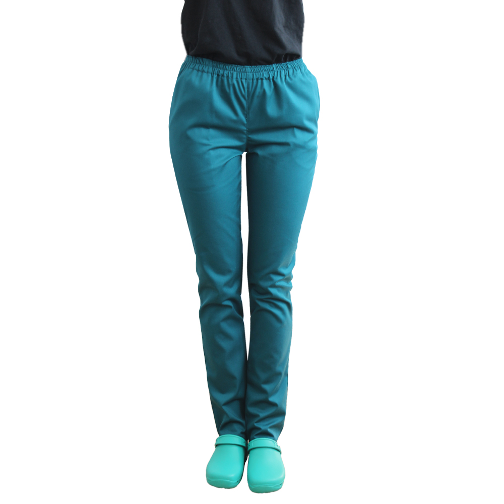 Pantaloni tuborg verde unisex con elastico e due tasche laterali