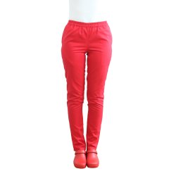 Pantaloni unisex rossi con elastico e due tasche laterali